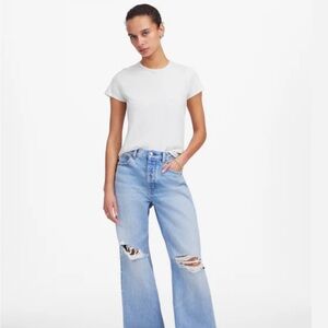 Madewell Essential Slim Tee in Lightweight Cotton in White